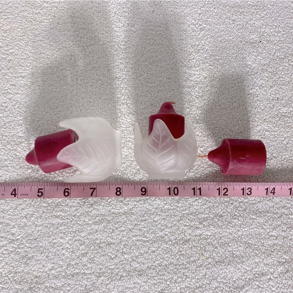 Vintage Party Lite Frosted Glass Candle Holders x3 - Picture 2 of 10
